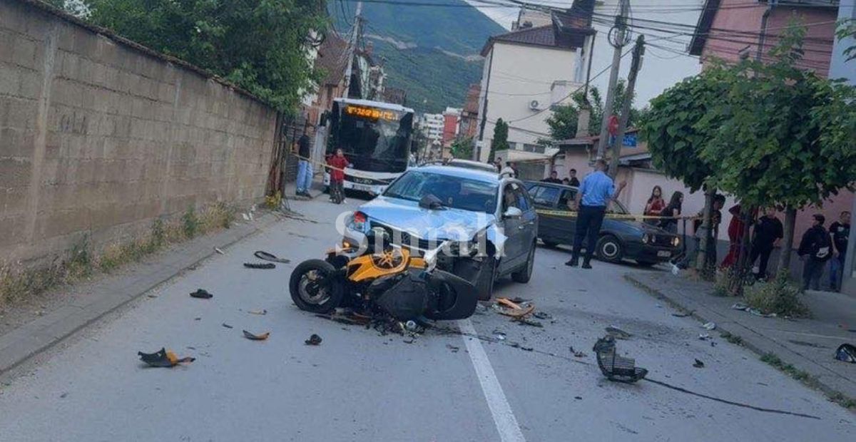 Një i lënduar nga aksidenti mes veturës dhe motoçikletës në Prizren  jashtë rrezikut për jetë