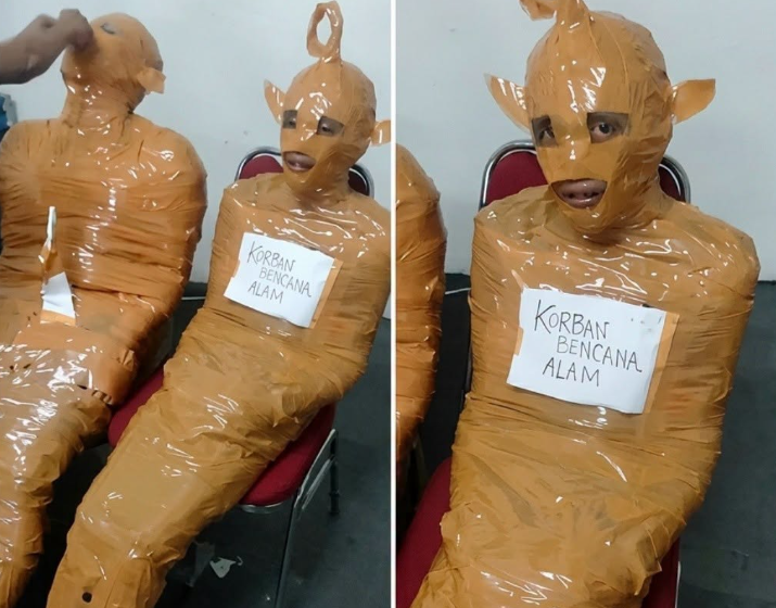 U pretendua se ishin hajdutë të ndëshkuar nga qytetarët  por videoja virale ishte e sajuar